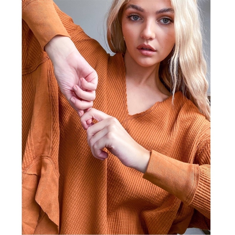 NWT Free People Owen Thermal Top Autumn Wildflower Size M